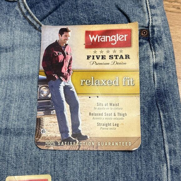 Wrangler Five Star Denim Jeans Relaxed Fit Men's 33x30 NEW With Tags - Picture 6 of 16